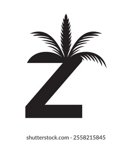 Initial palm Logo combine with letter Z vector template