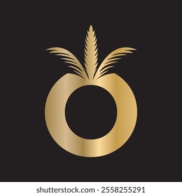 Initial palm Logo combine with letter O vector template