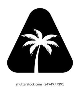Initial palm tree  Logo combine with letter A vector template