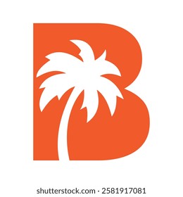 Initial Palm Tree On Letter B