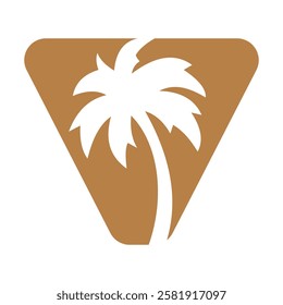Initial Palm Tree On Letter V