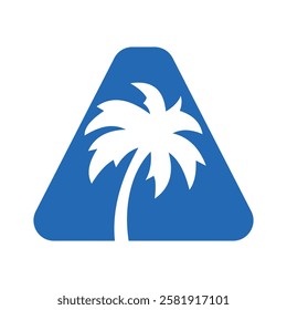 Initial Palm Tree On Letter A 