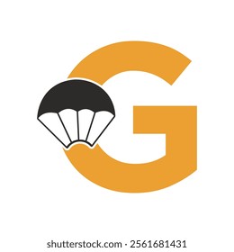 Initial Parashot Logo combine with letter G vector template