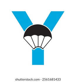 Initial Parashot Logo combine with letter Y vector template