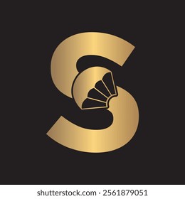 Initial Parashot Logo combine with letter S vector template