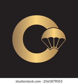 Initial Parashot Logo combine with letter O vector template
