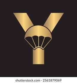 Initial Parashot Logo combine with letter Y vector template