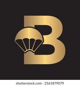Initial Parashot Logo combine with letter B vector template