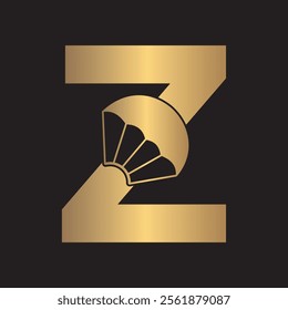 Initial Parashot Logo combine with letter Z vector template