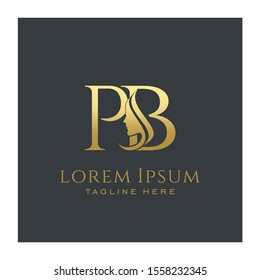 Initial PB Beauty Face Letter Logo Design Vector