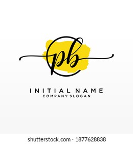 Monograma inicial de belleza PB y diseño elegante de logotipo, logotipo de escritura a mano de firma inicial, boda, moda, floral y botánica con plantilla creativa.