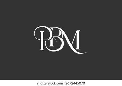 Initial PBM letter logo design. Elegant Monogram Logo Design with Decorative Elements and Typography