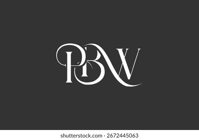Initial PBW letter logo design. Elegant Monogram Logo Design with Decorative Elements and Typography