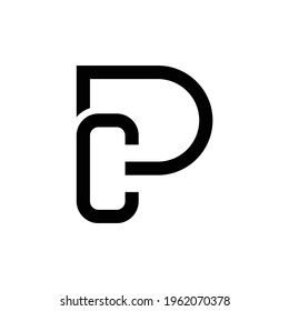 Initial PC, CP Logo Design Template