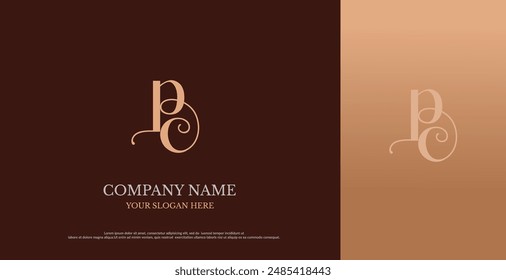 Initial PC Logo Design Vector 