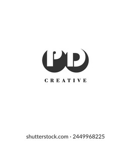 Initial PD company creative label trendy idea brand