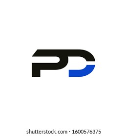 Initial PD icon design template elements for business company logo. Outstanding professional elegant trendy awesome artistic black and red color. Logotype idea vector isolated on white background.