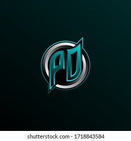 Initial PD logo design, Initial PO logo design with Circle style, Logo for game, esport, community or business.