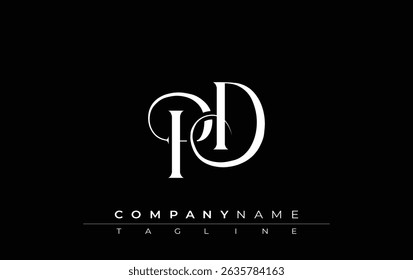 Initial PD Logo Design Vector. Elegant Monogram Logo Design with Decorative Elements and Typography
