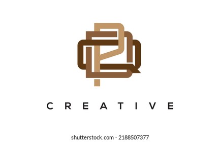 initial PDQ, QDP letters monogram, three letters creative modern typographic logo, eye catching alphabet stylish logo vector