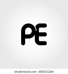 initial pe black business logo