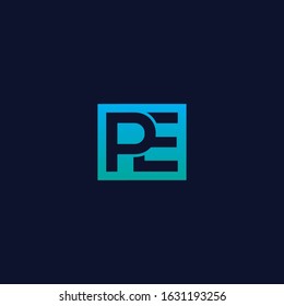 initial PE EP letter logo design template for business purpose