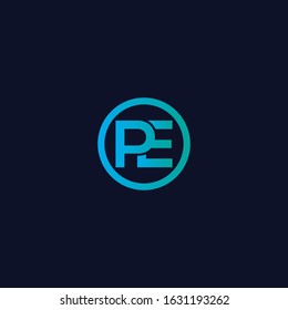 initial PE EP letter logo design template for business purpose