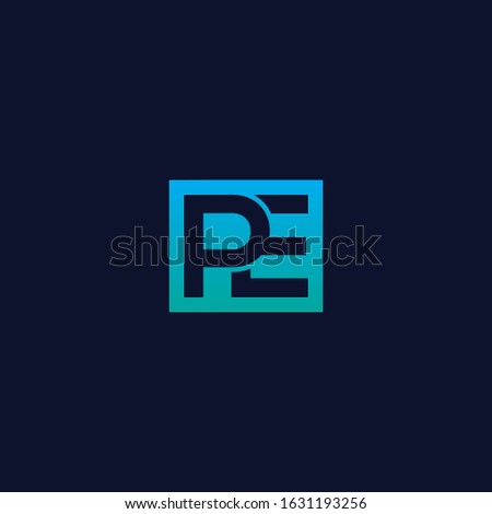 initial PE EP letter logo design template for business purpose