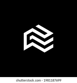 initial PE Letter Logo Design polygon Monogram Icon Vector Template