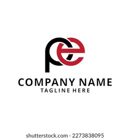 Initial PE Letter Logo Design vector. Illustration of Letter PE monogram Logo vector.