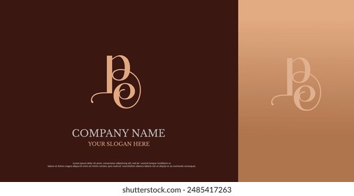 Initial PE Logo Design Vector 