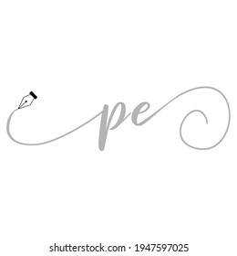 Initial PE logo handwriting business illustration fashion simple