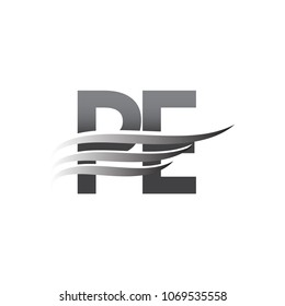 Initial PE wing logo, grey color vector logotype, logo for company name business and company identity.

