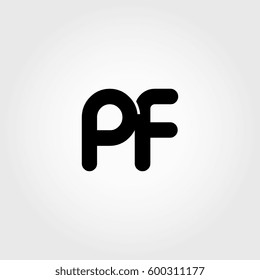 initial pf black business logo