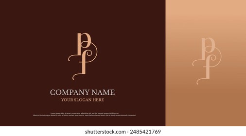 Initial PF Logo Design Vector 