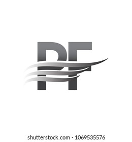 Initial PF wing logo, grey color vector logotype, logo for company name business and company identity.
