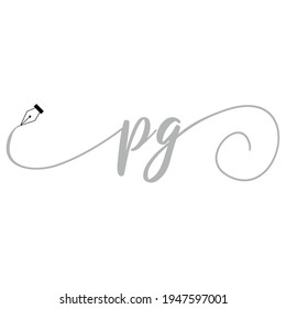 Initial PG logo handwriting business illustration fashion simple