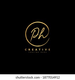 Initial PH handwritten signature logotype. Typography for company and business logo. Vector logo design.