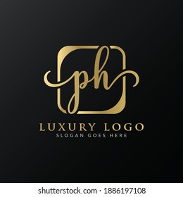 Diseño de la plantilla de vectores de tipografía moderna con el logotipo de la carta PH inicial. Vector con logotipo PH de lujo creativo.