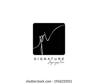 Initial PI beauty monogram and elegant logo design, handwriting logo of initial signature, wedding, fashion, floral and botanical with creative template.