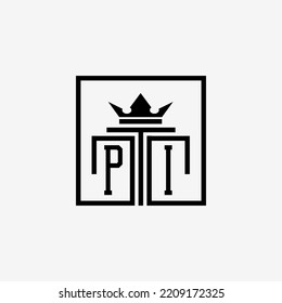 Logotipo inicial de PI Law Firme y vectores de plantilla de diseño de iconos