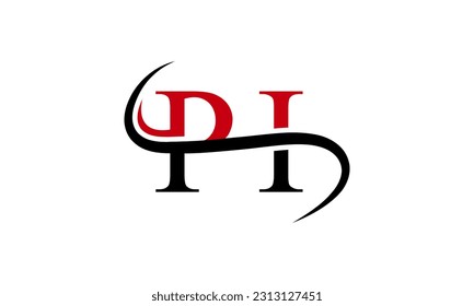 Initial-PI-Logo mit Swoosh Design Grafik-Vektorvorlage für Unternehmens- und Unternehmensidentität.