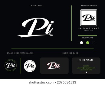Initial Pi Logo Template, Creative Pi ip Luxury Letter Logo For Business or Finance Company