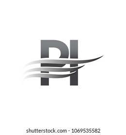 Initial PI wing logo, grey color vector logotype, logo for company name business and company identity.
