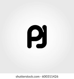 initial pj black business logo