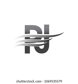 Initial PJ wing logo, grey color vector logotype, logo for company name business and company identity.
