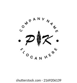 Initial PK letter logo vector illustration