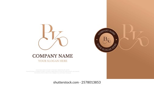 Initial PK Logo Design Vector 