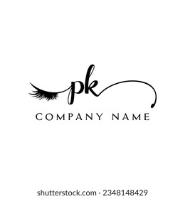Logo des PK-Logos für Wimpern, Vektorgrafiken für moderne Symbole