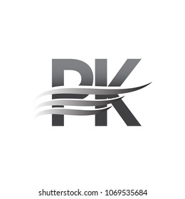 Initial PK wing logo, grey color vector logotype, logo for company name business and company identity.
